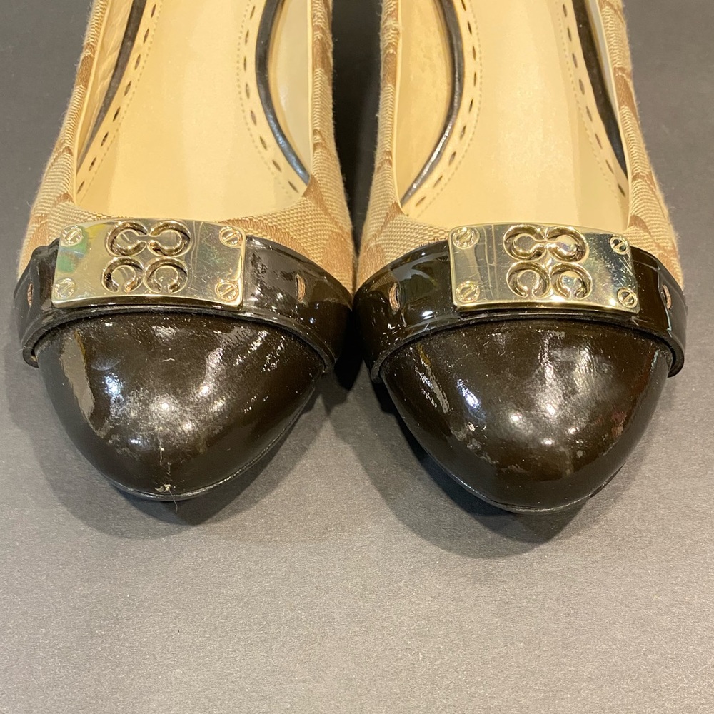 Coach Women's Brown and Tan Wedge Heels - Picture 6 of 11